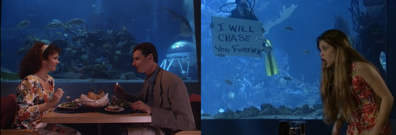 Scenes from Full House and Boy Meets World, both set at the Coral Reef Restaurant at the Living Seas Pavilion at EPCOT.